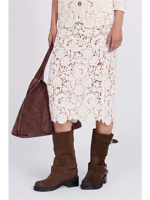 Gonna midi in pizzo ERMANNO FIRENZE | D49EO028E58MF33300003